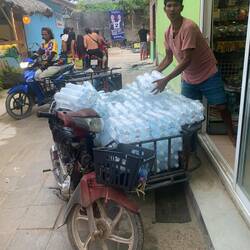 Transport on Phi Phi Island involves scooters with attached carts.