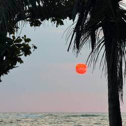 Sonnenuntergang von der Maha Oya Lodge aus