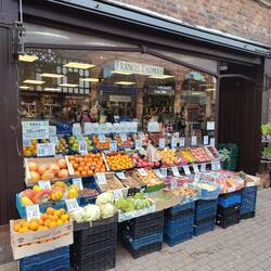 A fantastic city centre green grocers with delicious organic fruit juices from small businesses.