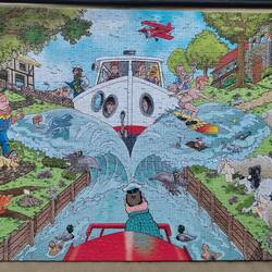 She didn't get away from the canals that easily; a jigsaw she and her stepmum Sarah did together