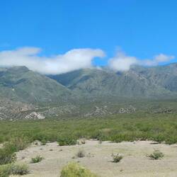 Unterwegs sehen wir noch grüne Berge