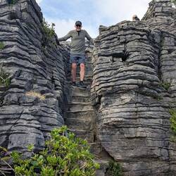 Along the trail at the Pancake Rocks