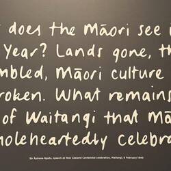 Kritisches Statement von Sir Āpirana Turupa Ngata zur Hundertjahrfeier (1940) des Treaty of Waitangi