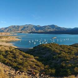 Ausblick vom Übernachtungsplatz auf den Stausee Potrerillo