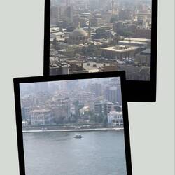 View of Cairo from hotel balcony. A little bit of smog and a little bit of the Nile river.