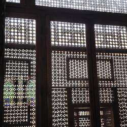 Mashrabiyas window covering from the inside