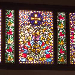 Egyptian influenced stained glass windows