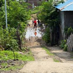 Not the best road! But the best welcoming committee