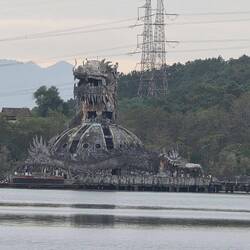 Abandoned waterpark from the distance