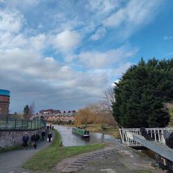 Passing Boughton Water Tower and approaching Chemistry Lock