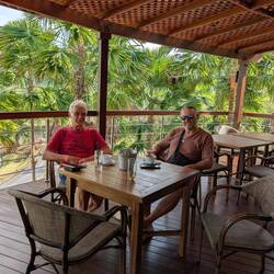 Aussicht und Trinken genießen