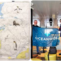 The navigation chart and the bow flag were auctioned to raise money for the SG Heritage Trust.