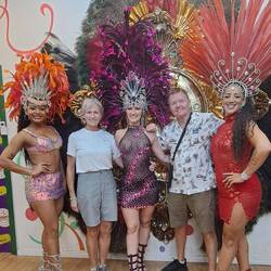 Alongside some actual Carnaval dancers.