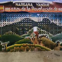 Graffiti zur Revolution der Guna Yala 1925 an einer Hauswand