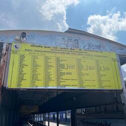 Der Busfahrplan in Colombo 😀