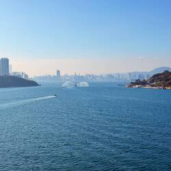 Die Begrüßung mit Wasserfontänen