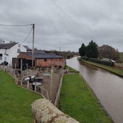 Our mooring opposite the Shady. We were pleased to have rings to tie up to with Storm Chandra's wind