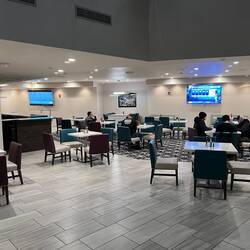 Dining area. This is all at the LaQuinta.