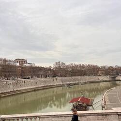 The Rome river Tiber. Banks where raised to stop flooding