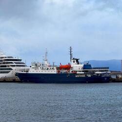 L to R: Ocean Endeavour, Viking Octantis, Ortelius, & Ocean Nova ... all heading south later today.