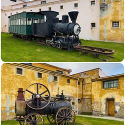 Top: What's left of the prisoner train; Bottom: Traction Engine ... Presidio — Ushuaia, Argentina.