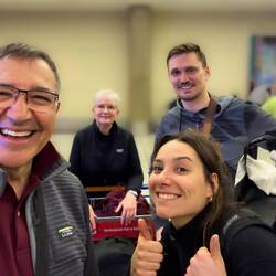 Farewell selfie at USH with Luce and Taras — Ushuaia, Argentina.
