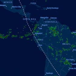 Pretty much a straight shot from EZE to IAH.