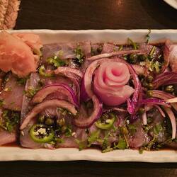 1st: Yellowtail sashimi