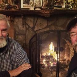 Chilly night...so they lit fire four our dinner