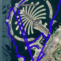 Cruzando por la palmera Jumeirah y Dubái Marina