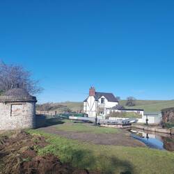 Tilstone Lock at its Lengthsmens' hut