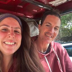 We're usually on the motorbike but this time we took a tuk tuk