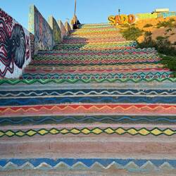 Die Treppe zum Stellplatz