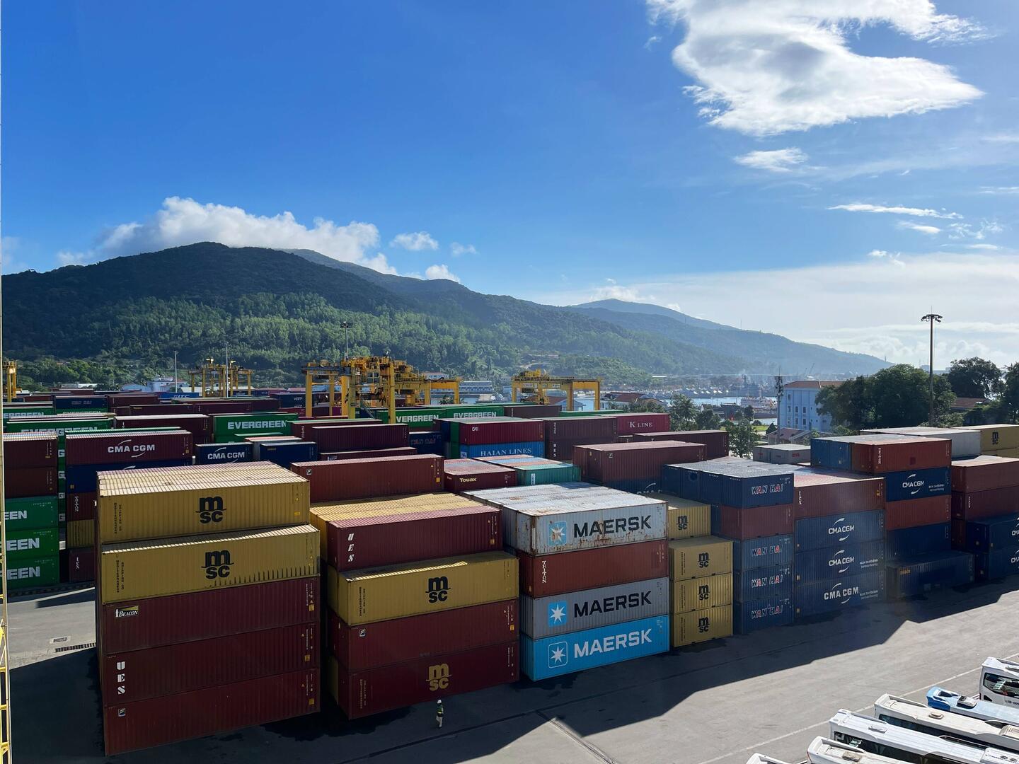 Romantischer Containerhafen