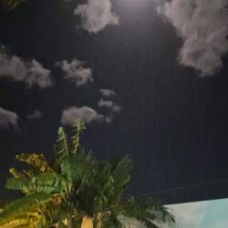 Night sky by the pool