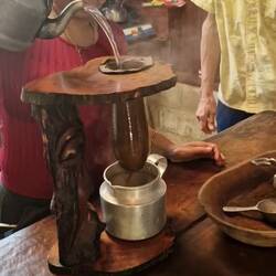 Traditional method of serving coffee
