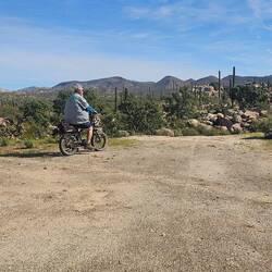 Tim rides while Kent & I hiked nearby runway to Patchens cabin. Look it up