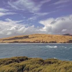 Auf unserem Weg an der Panguru Passage vorbei - wildes Meer und eine grosse Sandbank