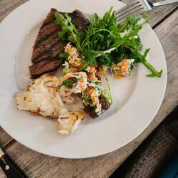 Fish and steak to die for! (Sorry Alberta this beef kicks ass!)