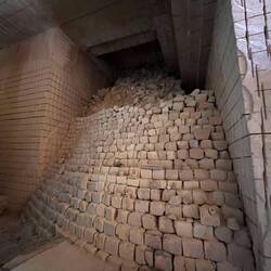 Each well was filled in with the waste from the next well