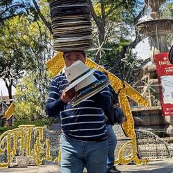 Hat vendor in the park