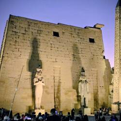 Entry of Luxor Temple at dusk