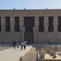 Temple of Dendera from afar. Looks so dull, until you get inside!