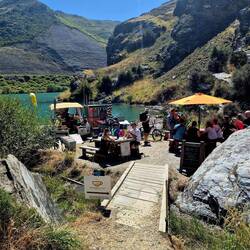 Floating restaurant - burgers, ice cream, & coffee. Ingenious!