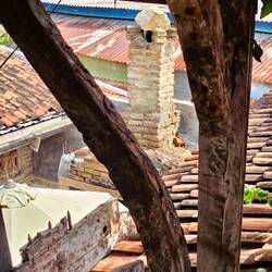 Made with salvaged boat timber.