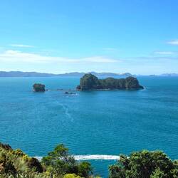 Les îles Motueka sont situées au large de la plage de Hahei