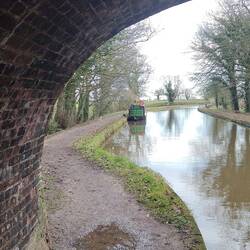 Our mooring at Stanthorne Woods near Coalpit Lane beeping bridge