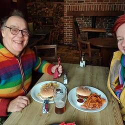 Beetroot burgers at the White Bear