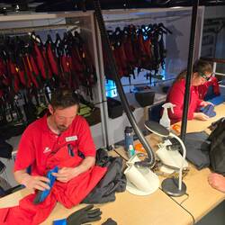 Our gear being checked