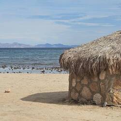 Palapas on beach too